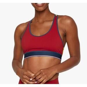 Fourlaps 4Laps Circuit Sports Bra Medium Red Colorblock Racerback Yoga Running